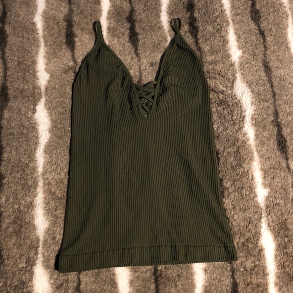 Free People Tops - Free People Ribbed Olive Green Tank